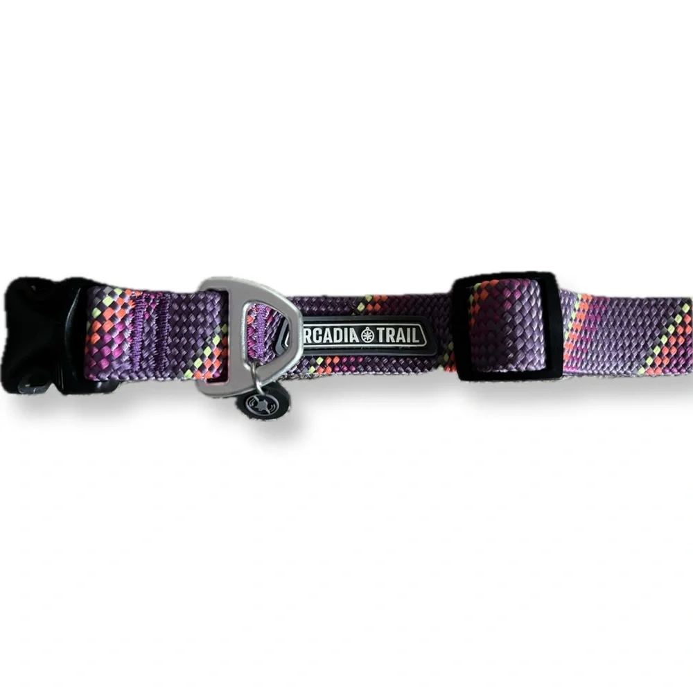 Arcadia Trail Reflective Purple Paracord Dog Collar - XL